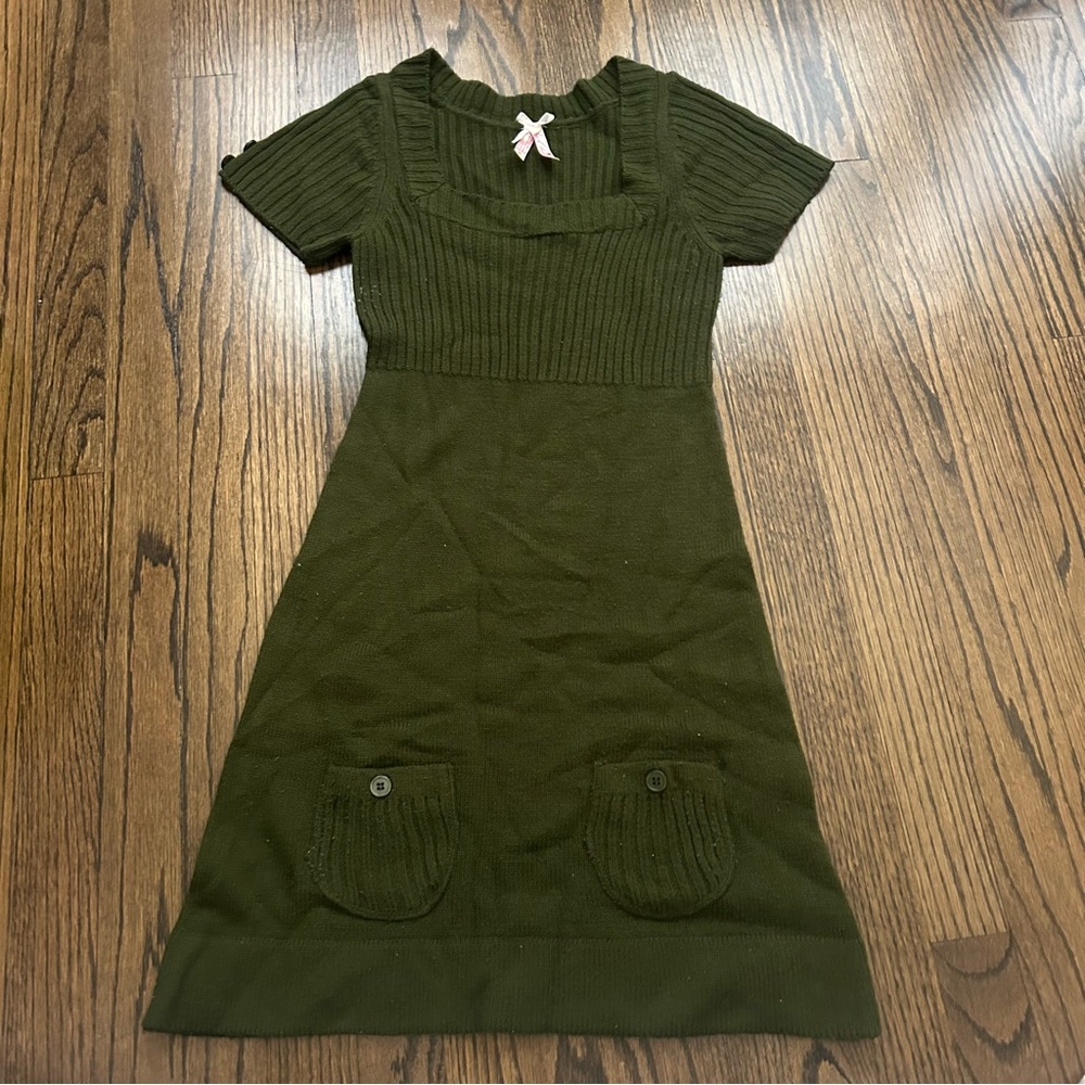 olive green sweater dress